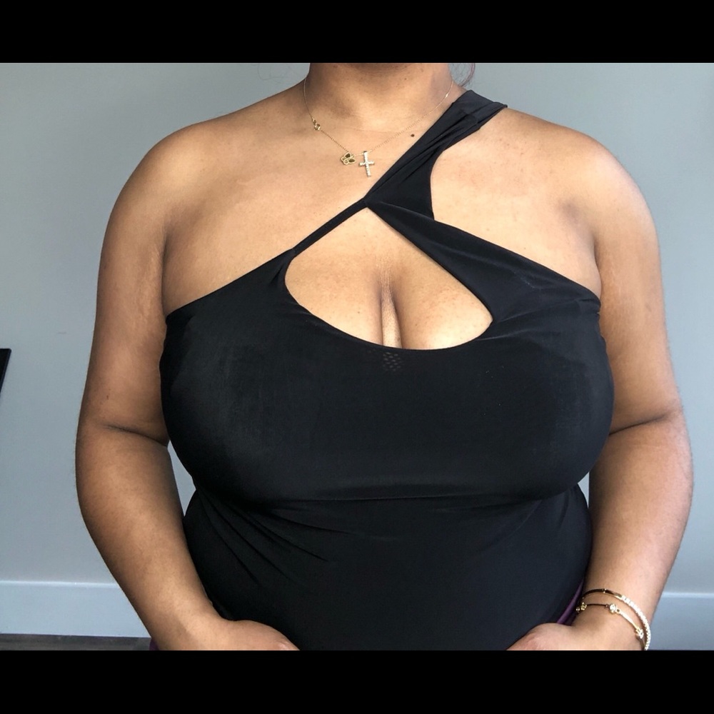 Slinky one shoulder bodysuit